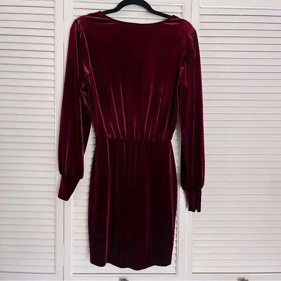GENTLE FAWN HELEN RED VELVET DRESS mini long sleeve holiday faux wrap small - Picture 5 of 10